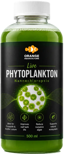 500 ml bottle of Orange Aquaculture live phytoplankton, Nannochloropsis